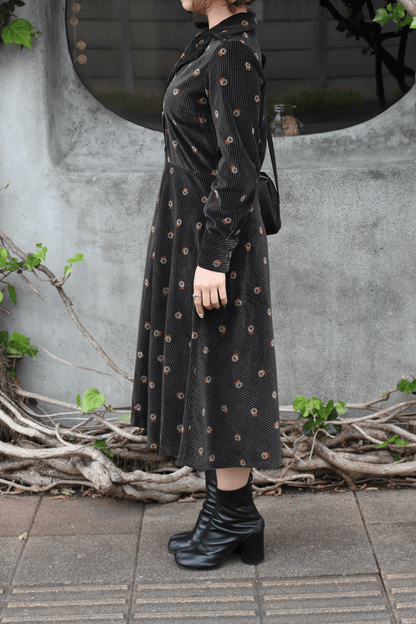 Vintage 70's Corduroy Flower One piece