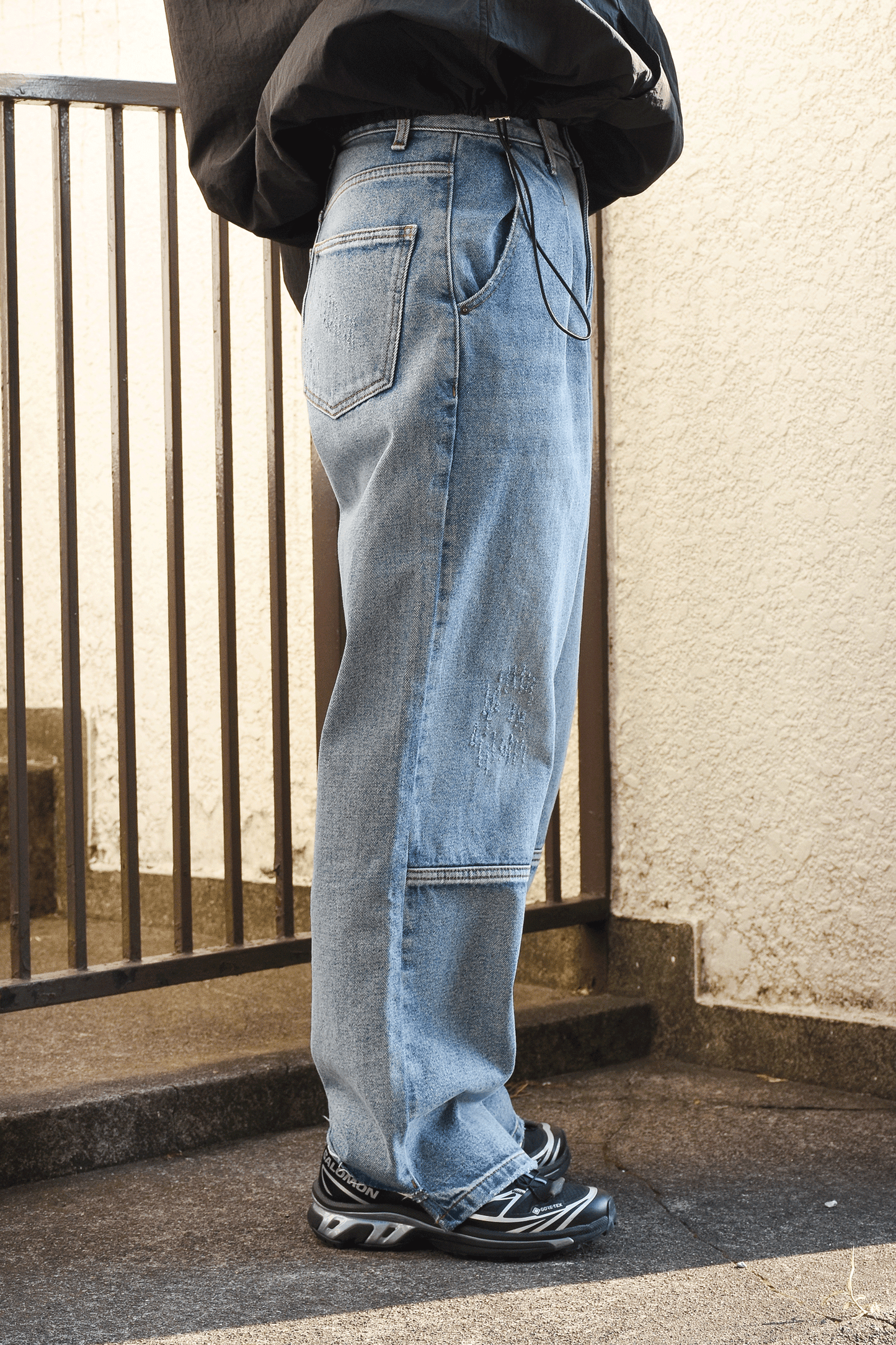 Tucked Wide Denim Pants
