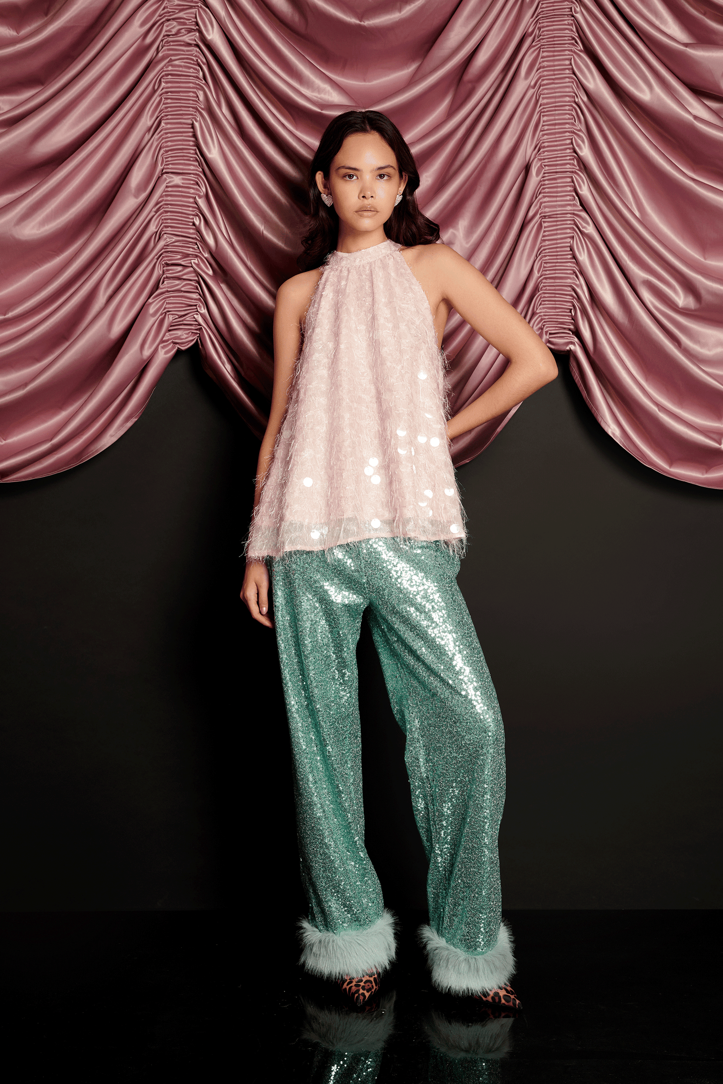 Teese Sequin Halterneck Tops