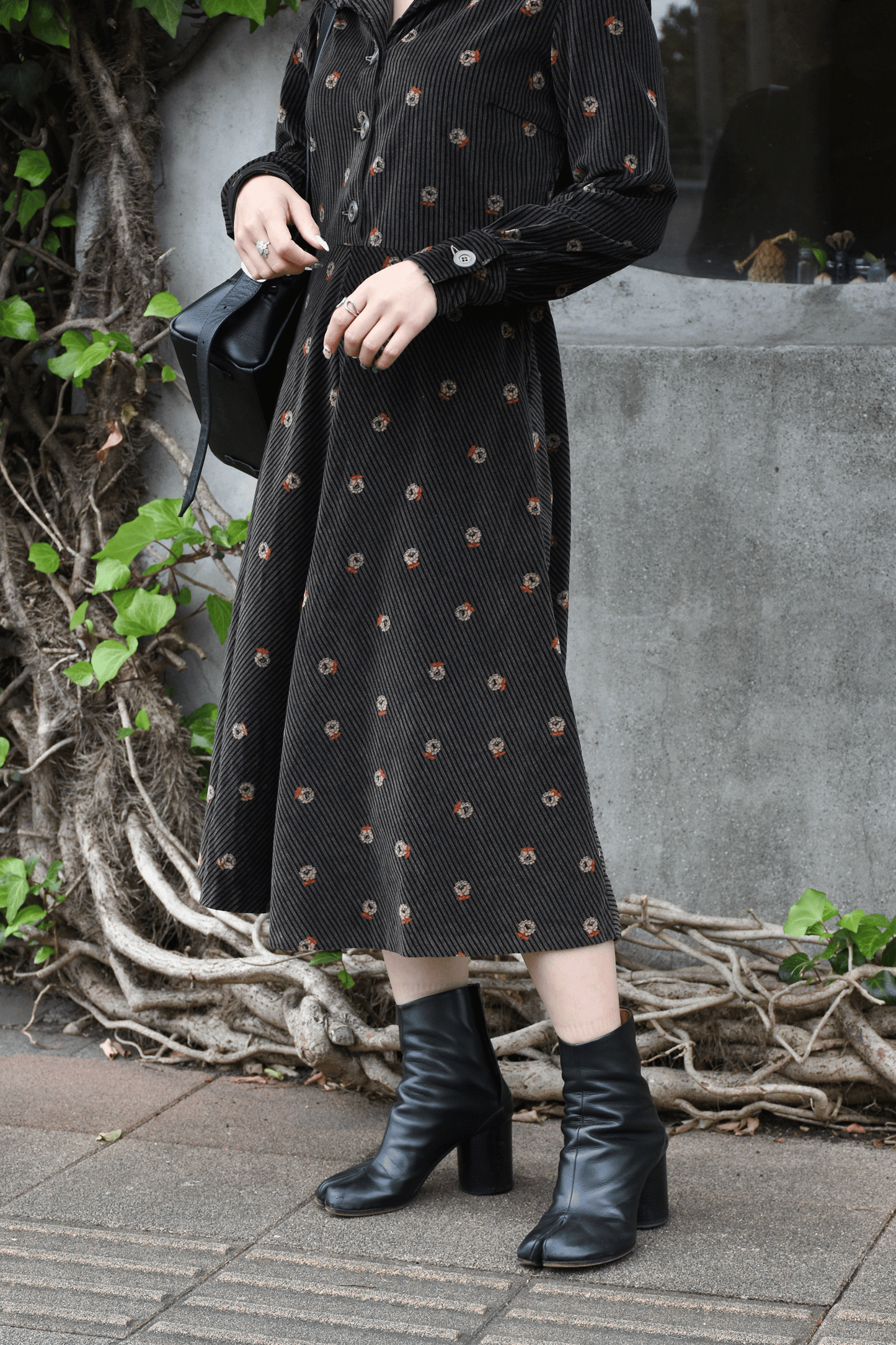 Vintage 70's Corduroy Flower One piece