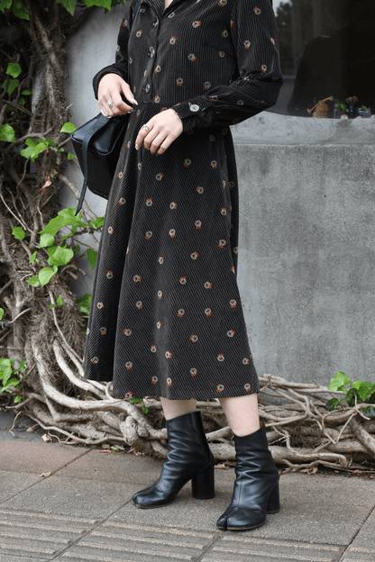 Vintage 70's Corduroy Flower One piece