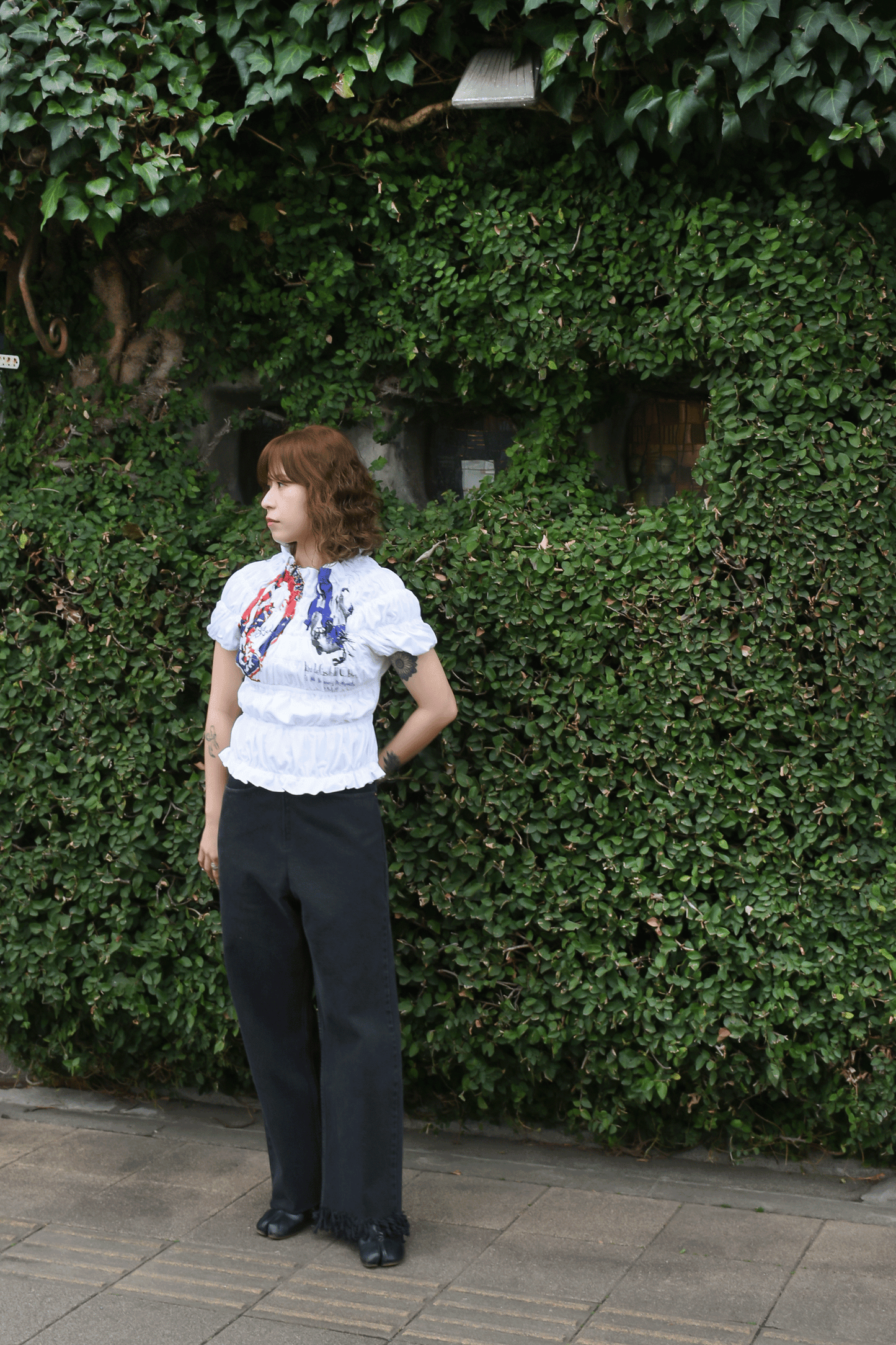 circa make shirring print top(Wt TYPE.2)