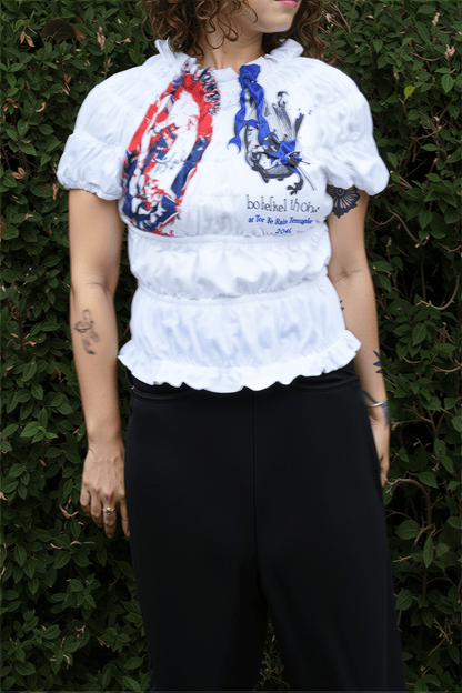 circa make shirring print top(Wt TYPE.2)