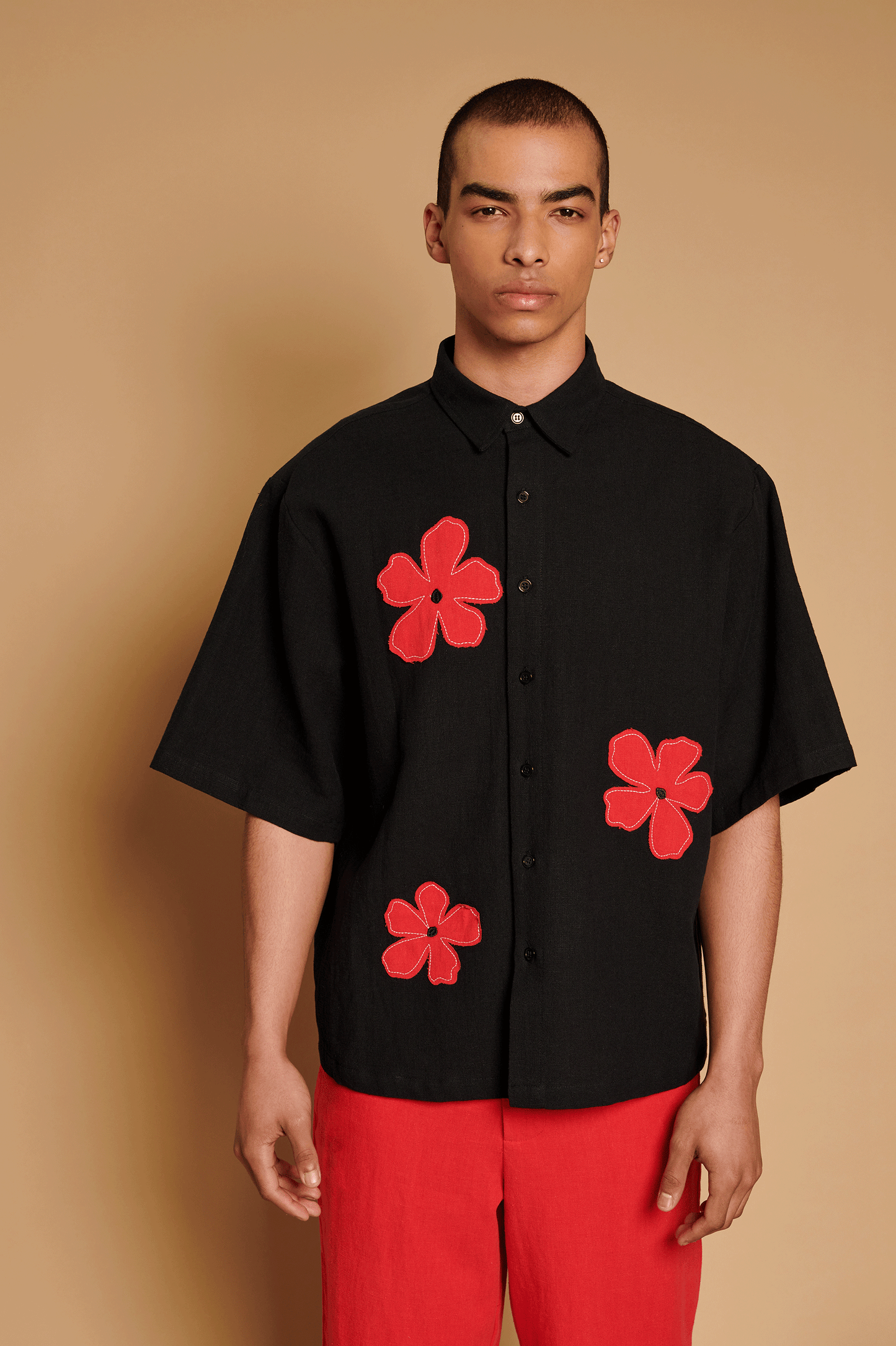 Camelia Applique Boxy Shirt