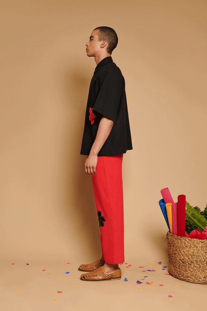 Camelia Applique Boxy Shirt