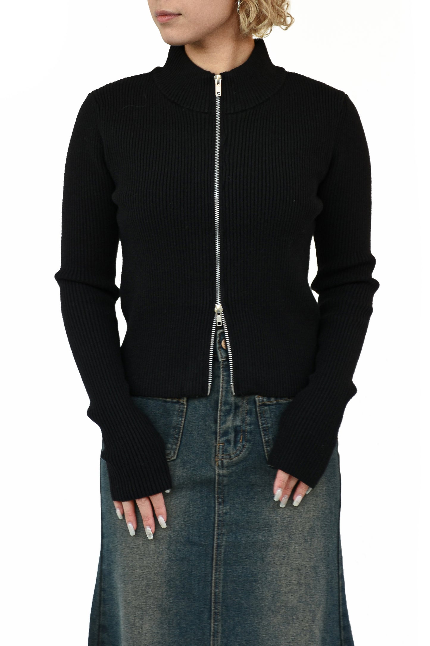 Double Zip Rib Knit