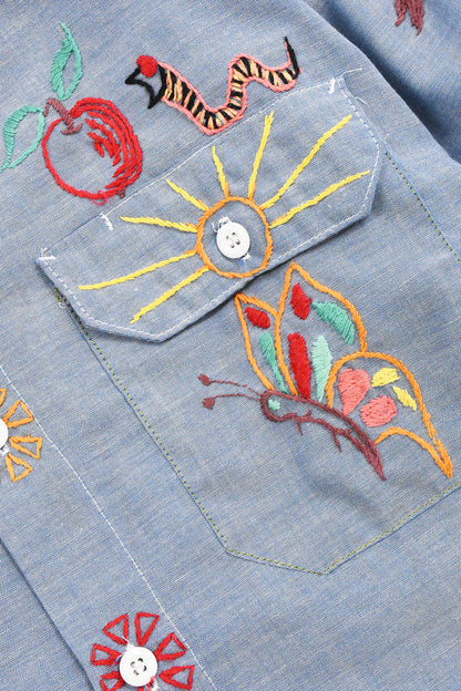 Vintage Nature Embroidery Shirt