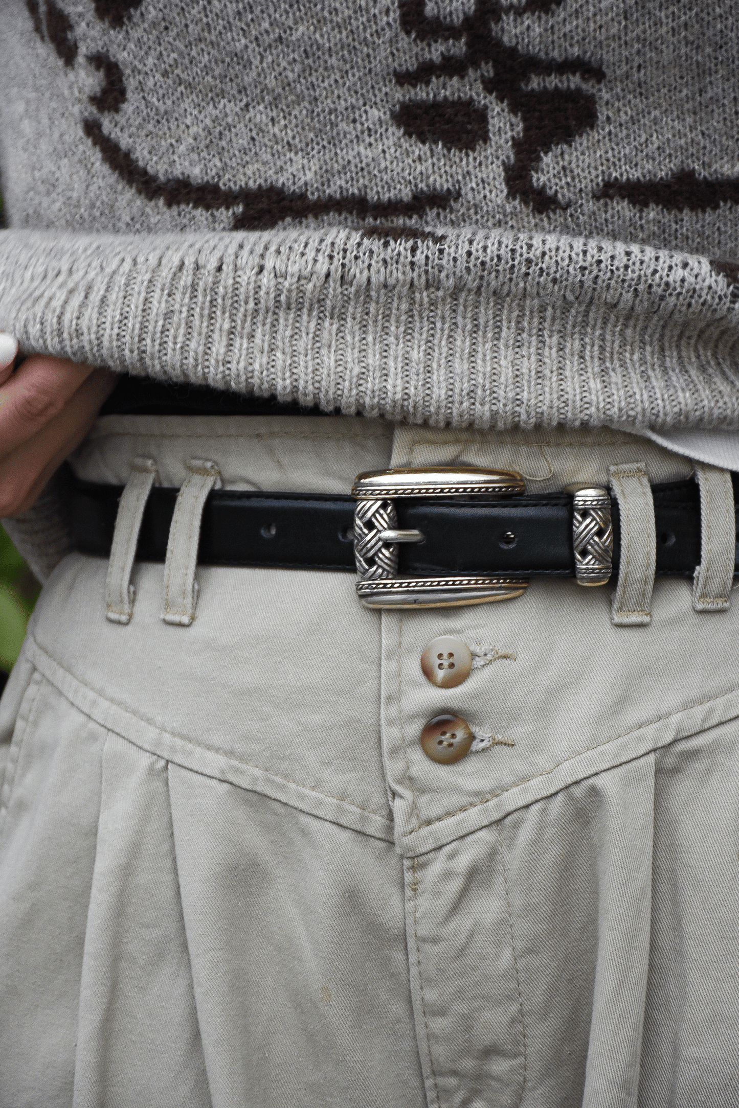 Vintage Tuck Mid-Length Pants