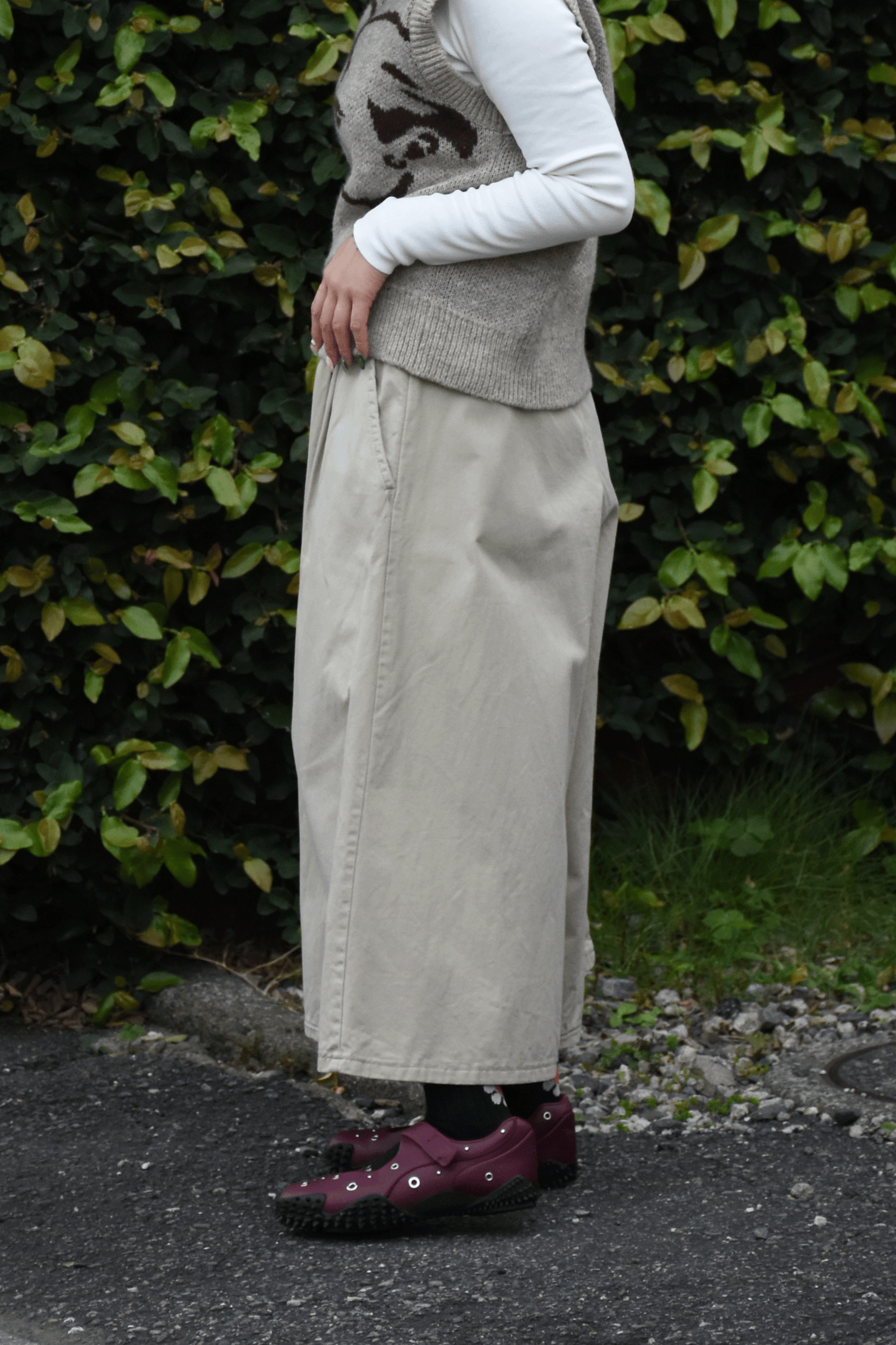 Vintage Tuck Mid-Length Pants