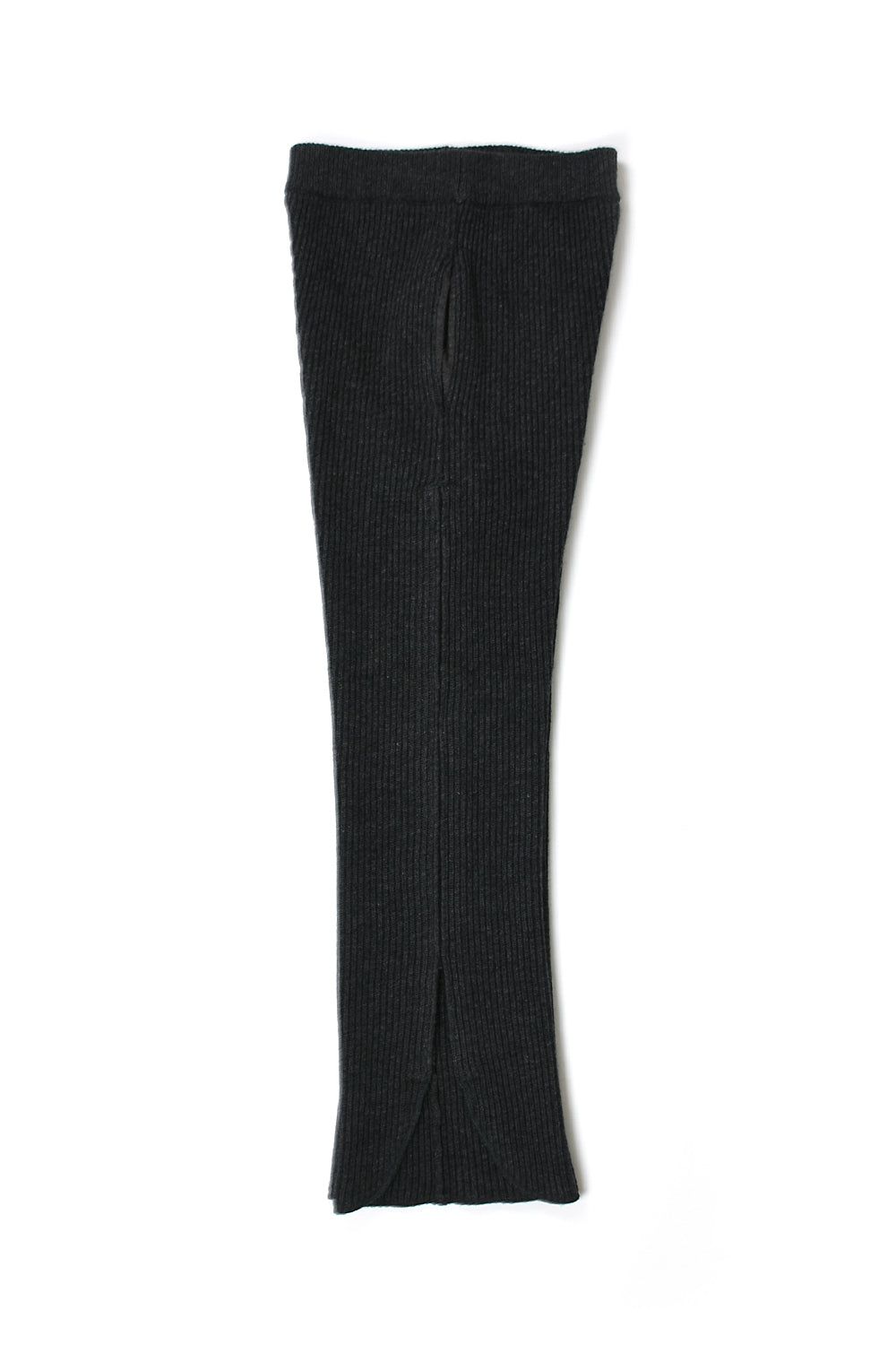 side zip rib waving knit pants w/leg warmer