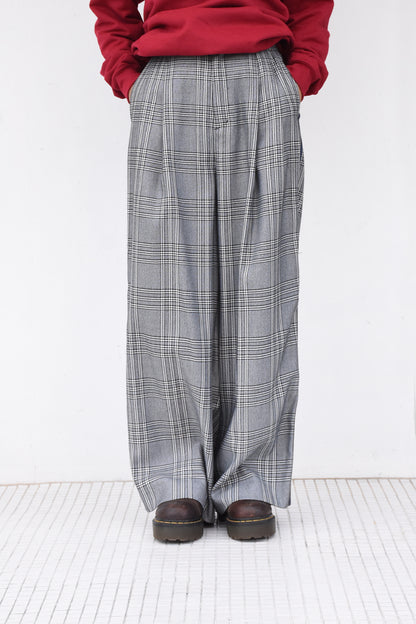 Check Double Line Wide Pants