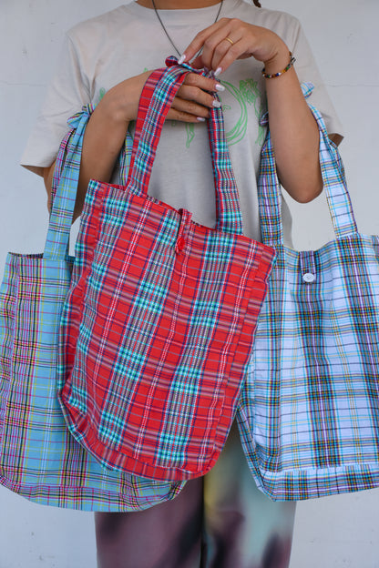 Plaid Beach Tote Bag