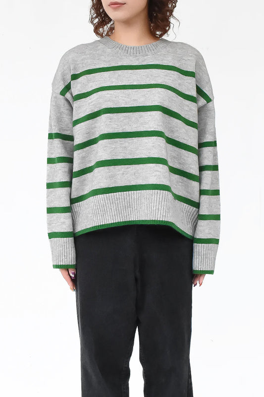 Border Knit Pullover