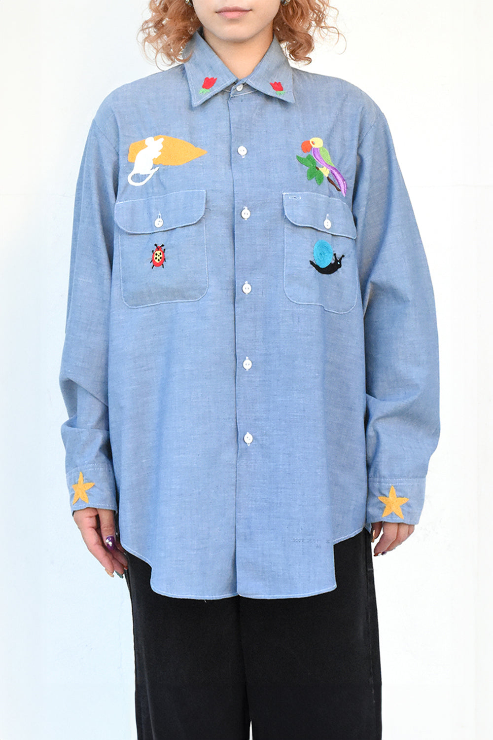 Vintage Creature Embroidery Shirt