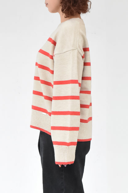 Border Knit Pullover