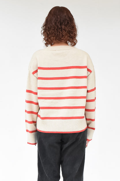 Border Knit Pullover