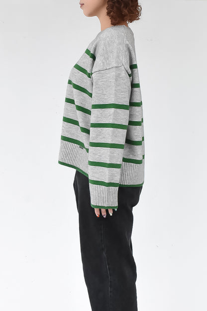 Border Knit Pullover