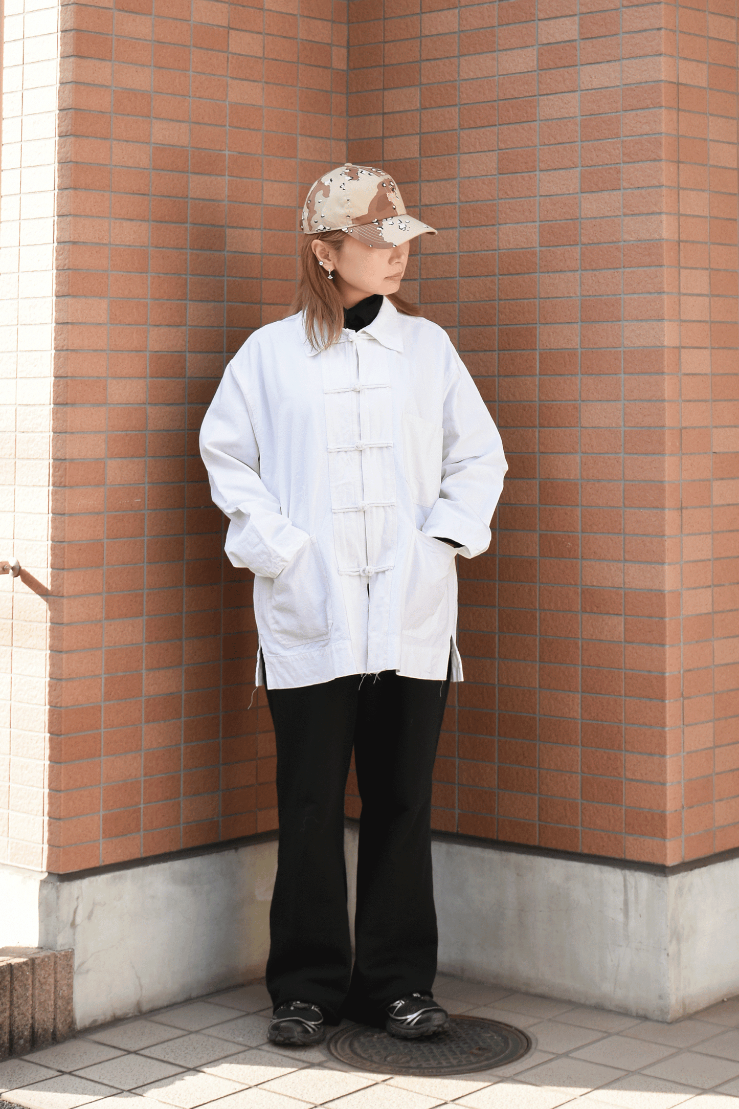 Antique 40's French linen Chinese jacket/A