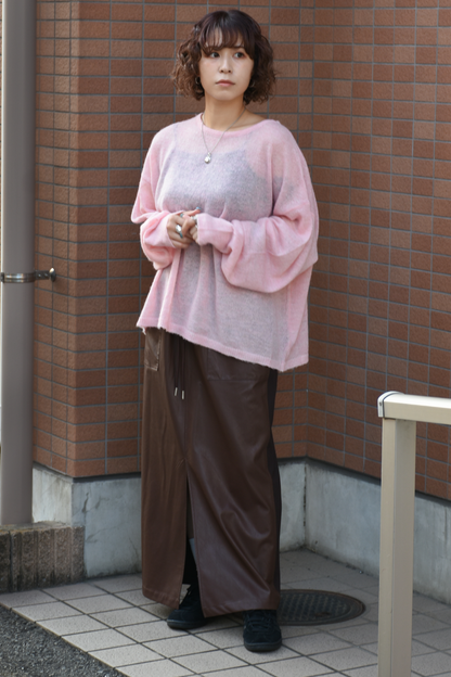 Sheer volume knit pullover