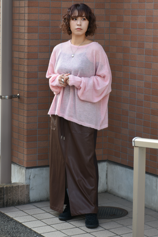 Sheer volume knit pullover