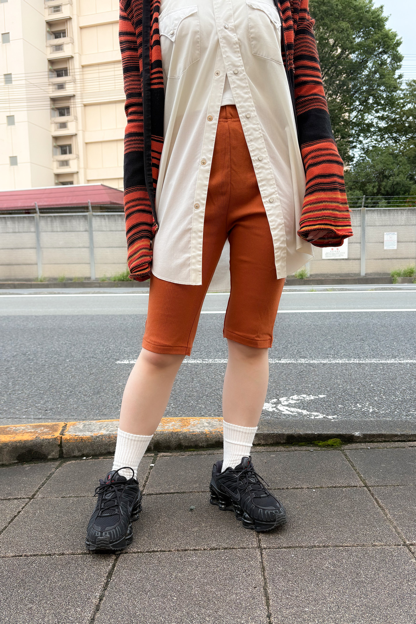 Panel Rib Biker Pants