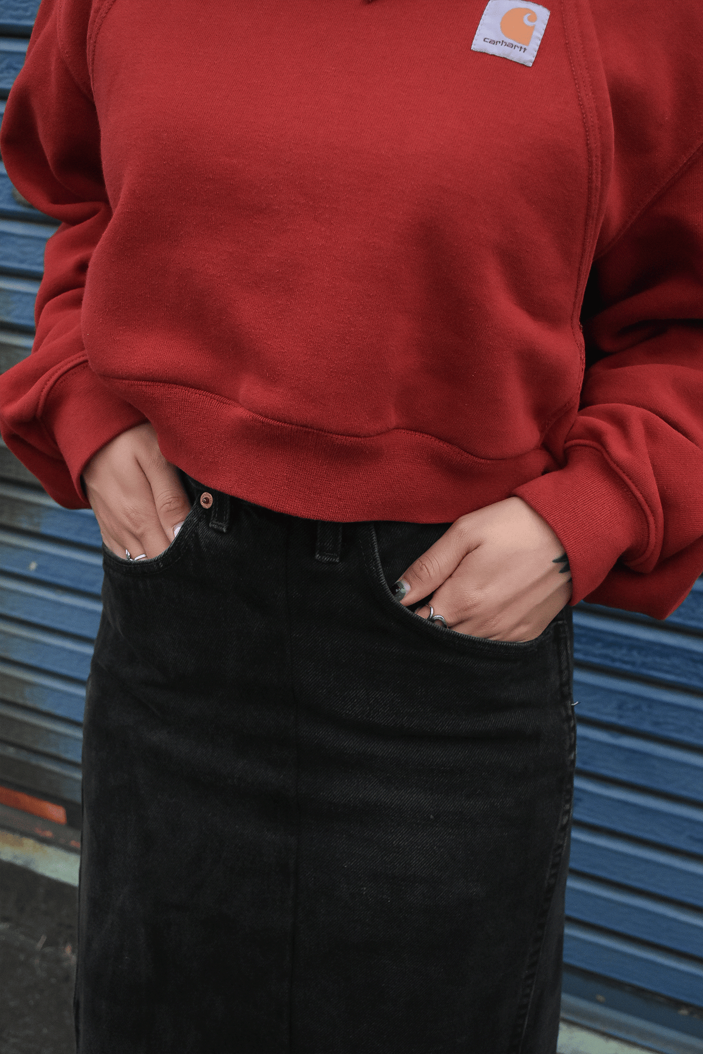 circa make long denim skirt