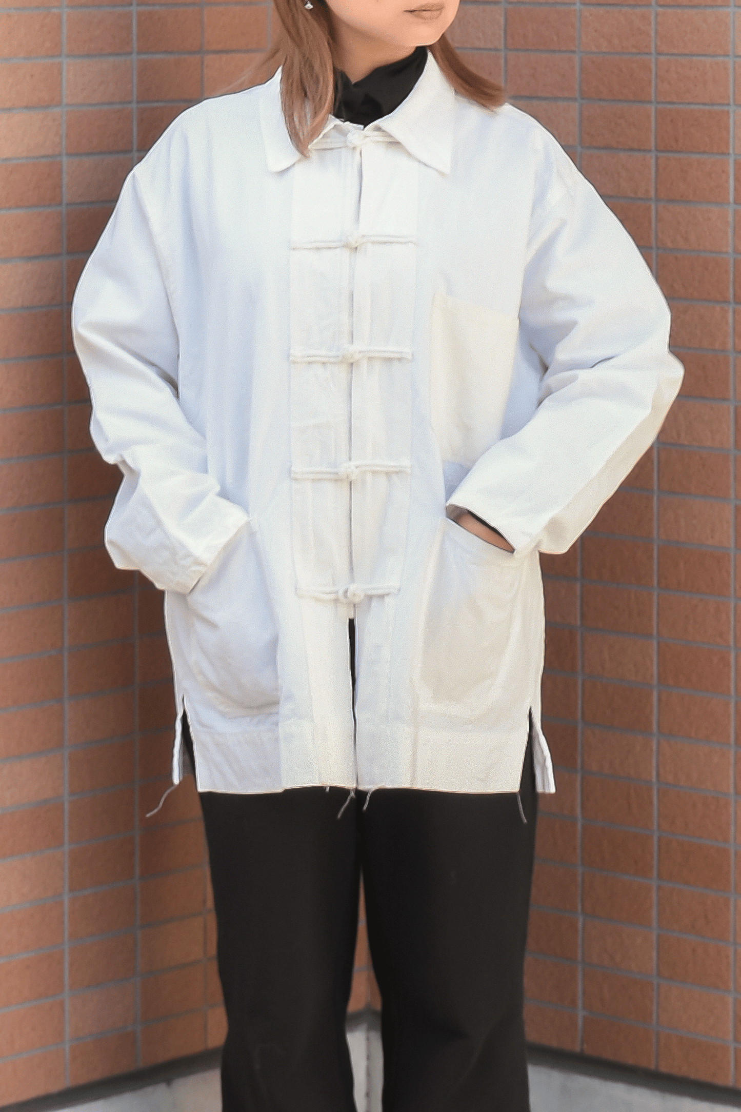 Antique 40's French linen Chinese jacket/A