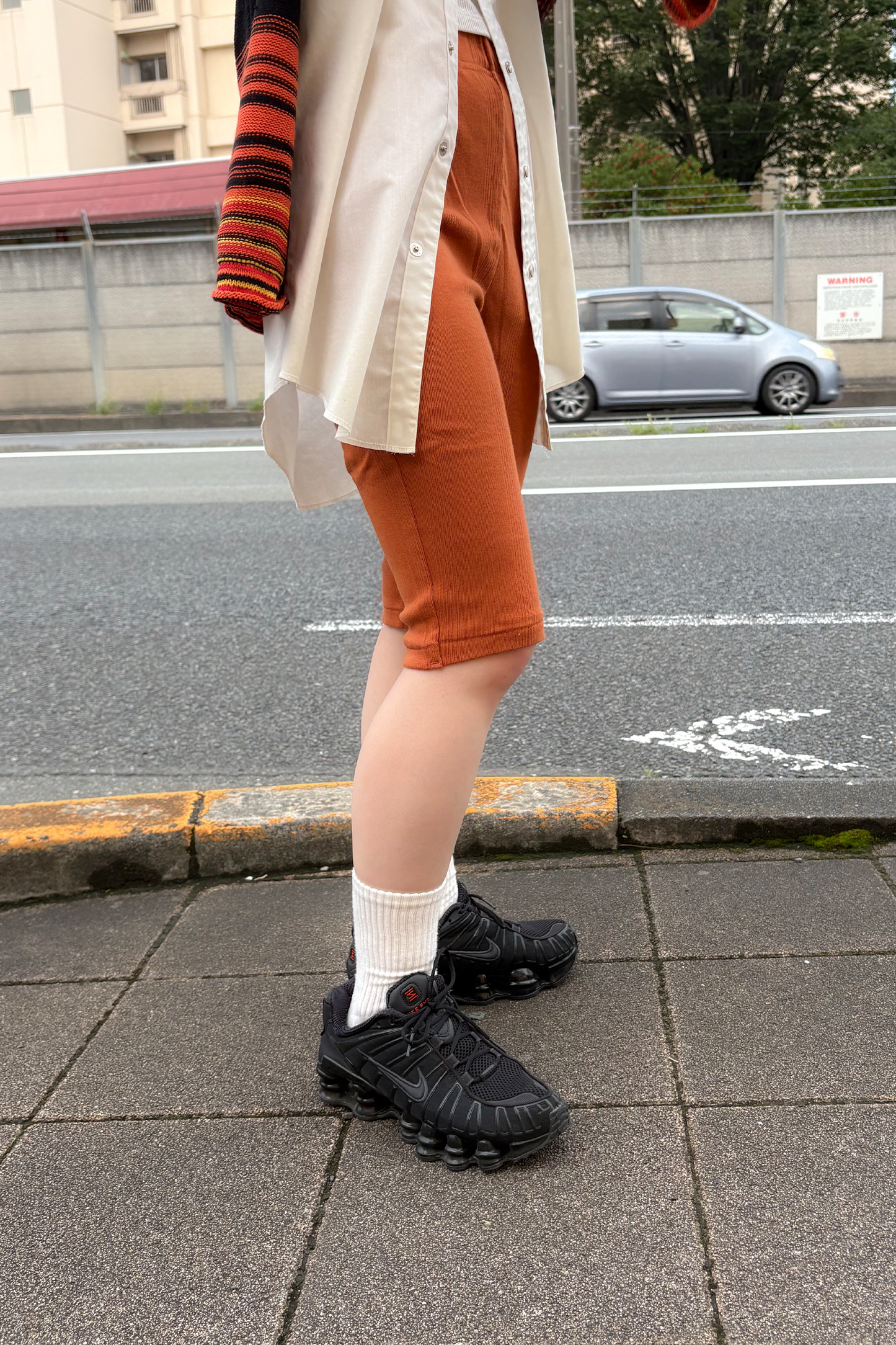 Panel Rib Biker Pants