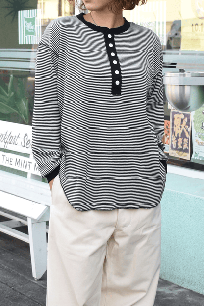 Basic Waffle Hem Round Henley