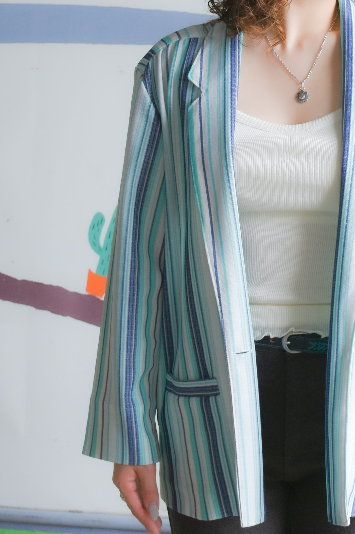 80's U.S.A. Stripe tailored jacket