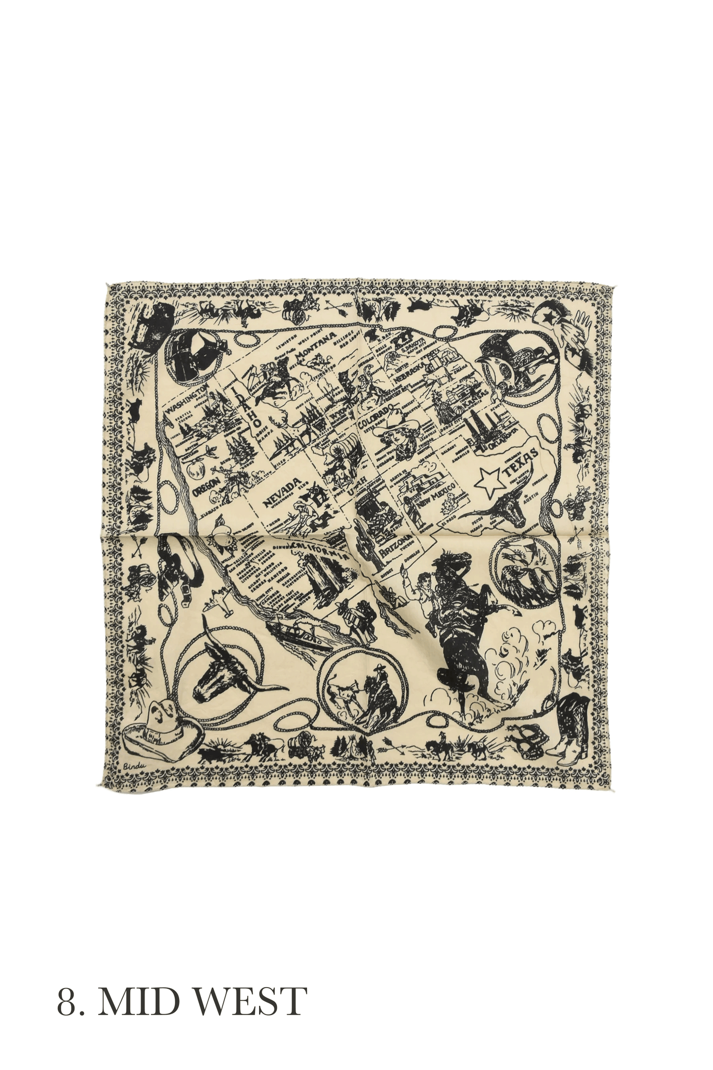 Map print bandana