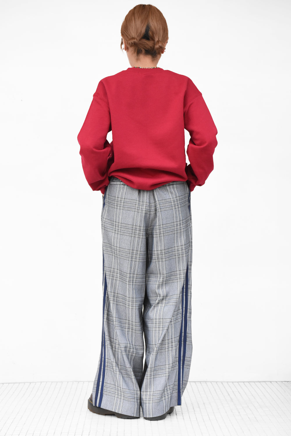 Check Double Line Wide Pants