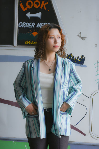 80's U.S.A. Stripe tailored jacket