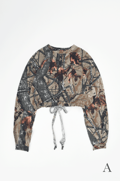 Vintage Remake Crop Top US Real Tree Long Tee”4type”