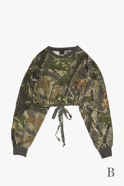 Vintage Remake Crop Top US Real Tree Long Tee”4type”