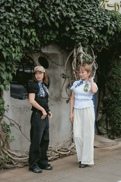 circa make shirring print top (Wt TYPE.1)