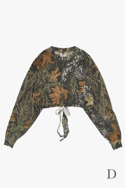 Vintage Remake Crop Top US Real Tree Long Tee”4type”