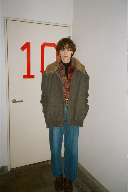 circa make mouton collor wide Corduroy blouson