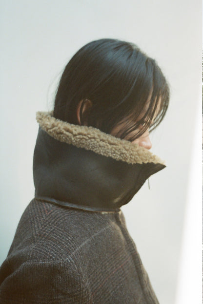 circa make mouton collor wide Corduroy blouson