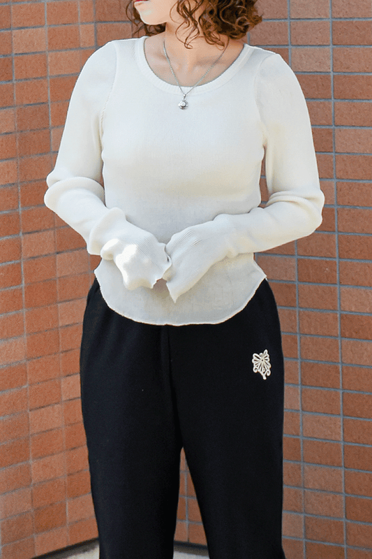 Back open long sleeve tee