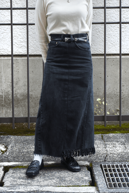 circa make long denim skirt