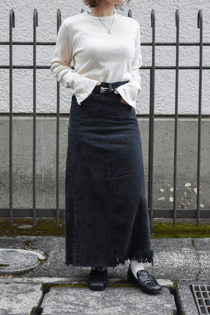 circa make long denim skirt