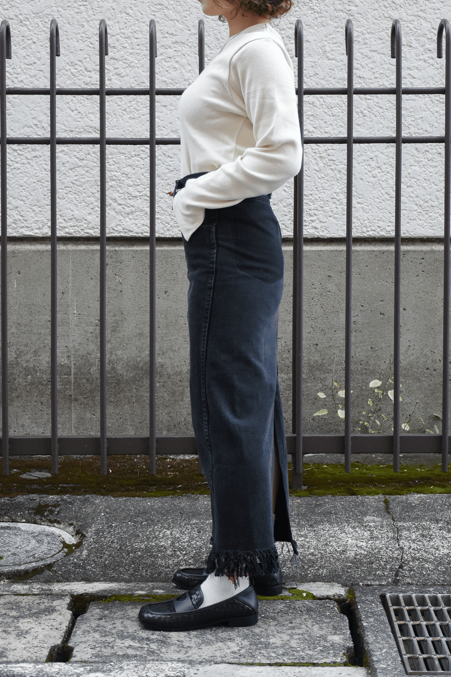 circa make long denim skirt