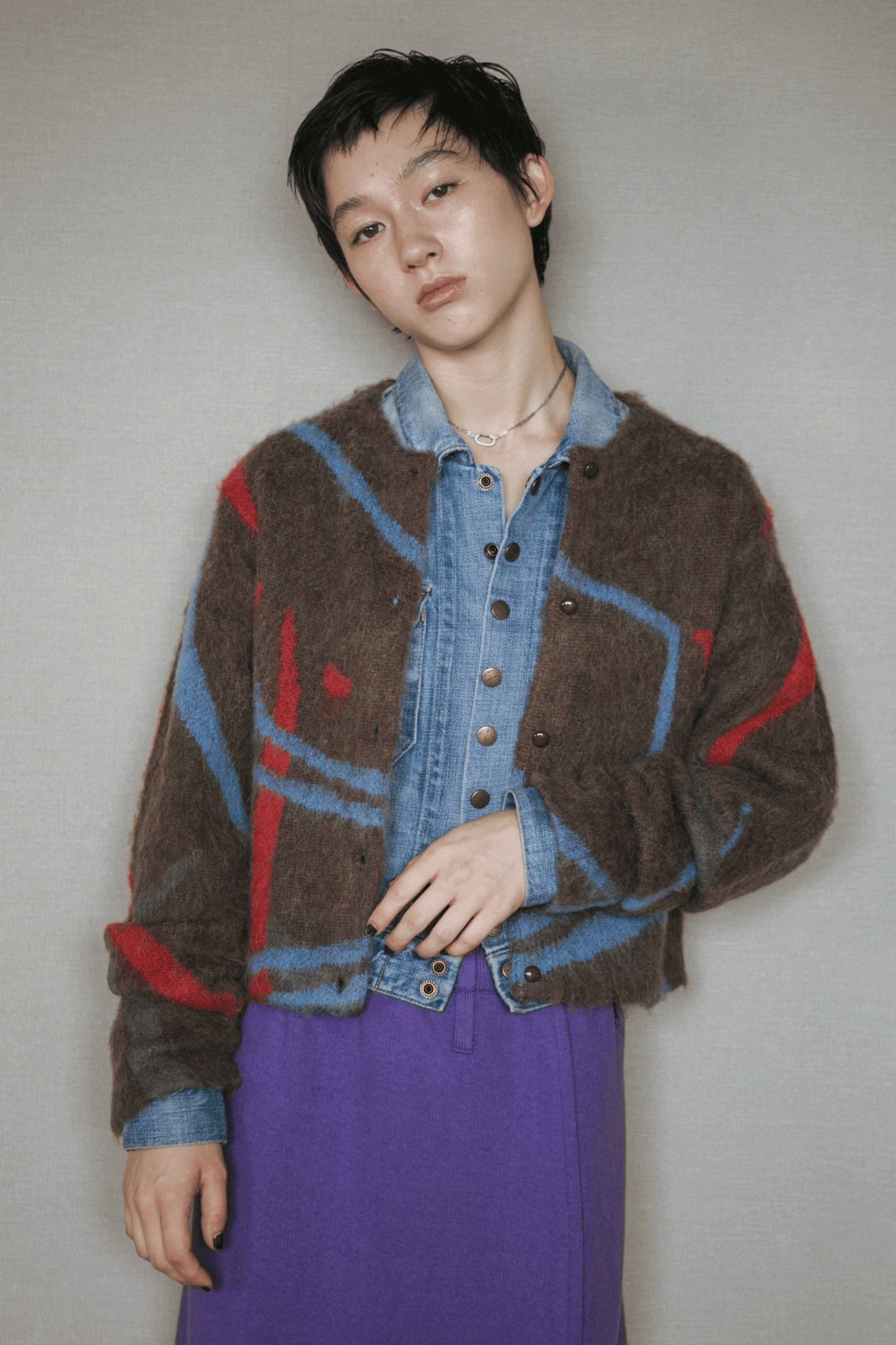 Klee Lacquard knit cardigan