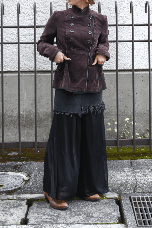 circa make cutback fringe denim mini skirt