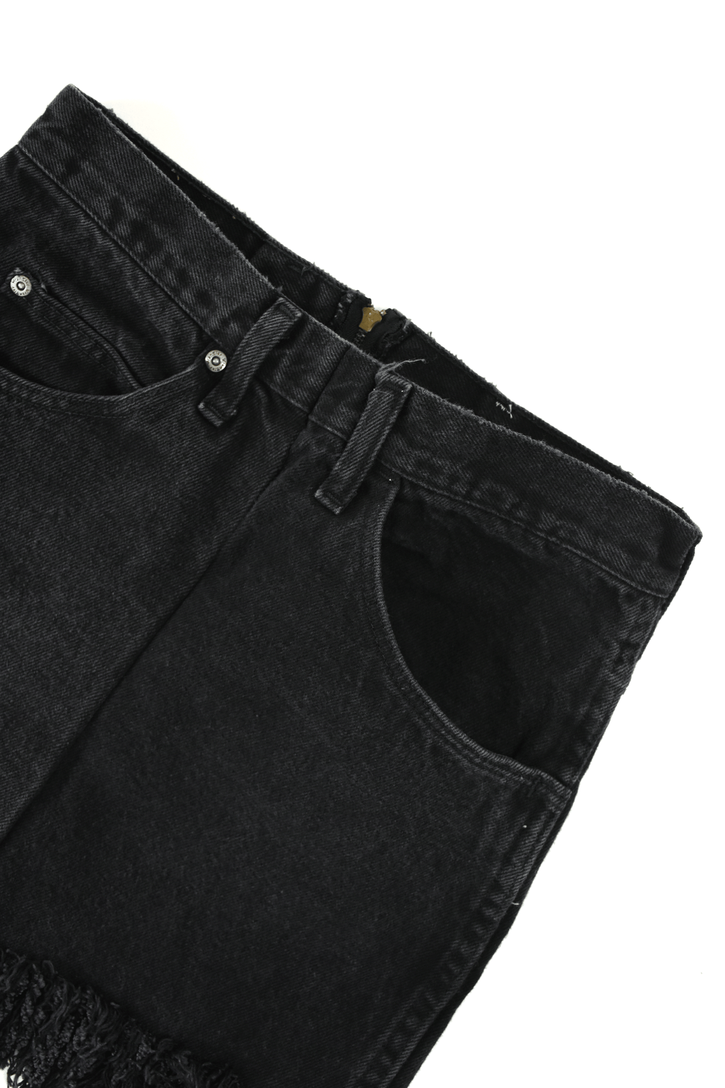 circa make cutback fringe denim mini skirt