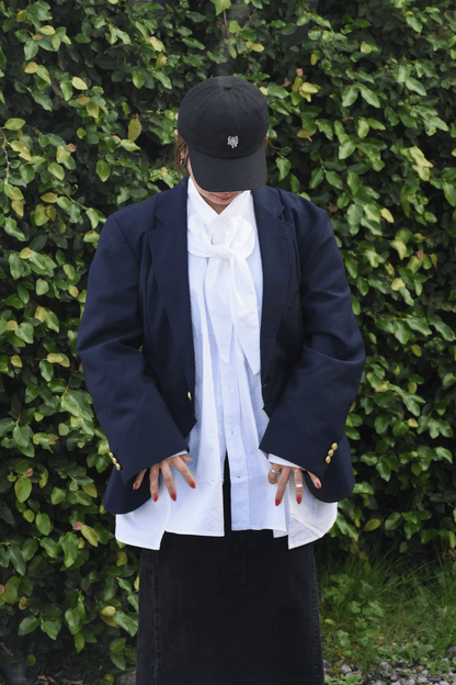 circa make v shape navy blazer jacket
