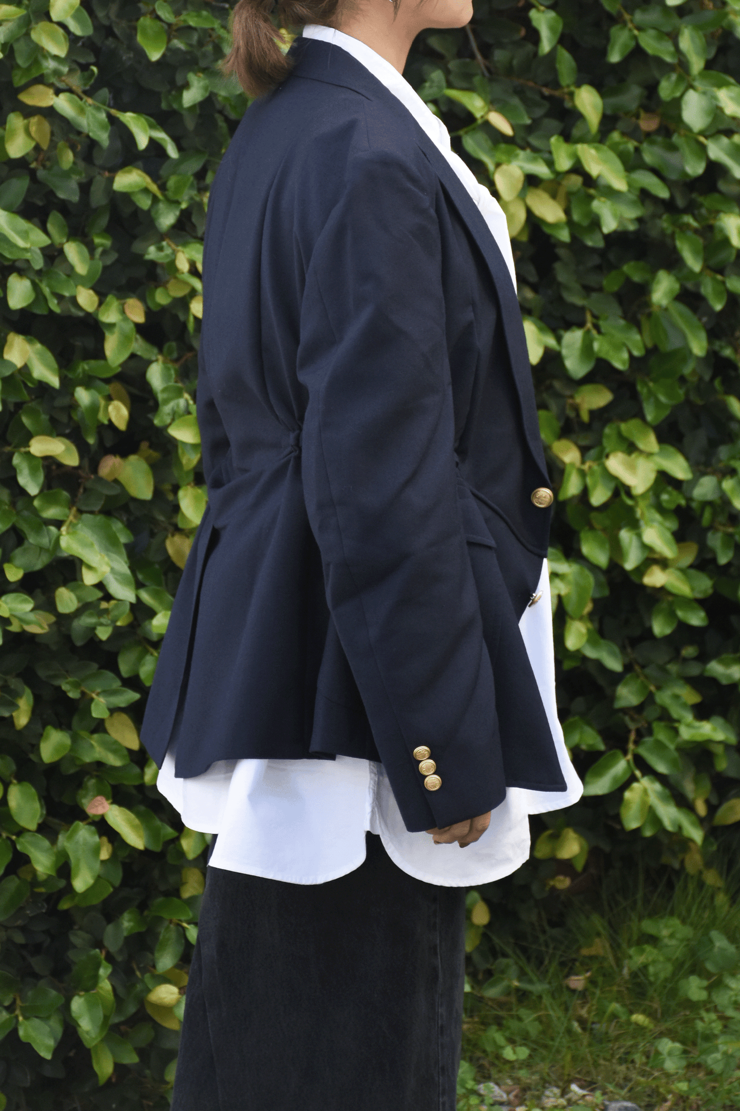 circa make v shape navy blazer jacket