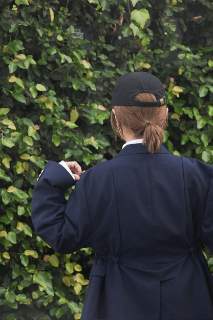 circa make v shape navy blazer jacket