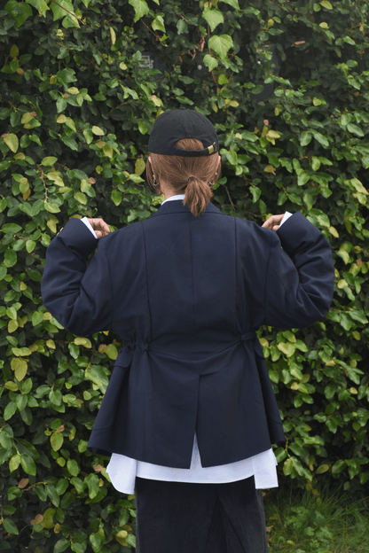 circa make v shape navy blazer jacket
